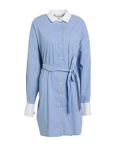Semicouture Woman Mini Dress Light Blue Size 6 Cotton, Polyamide, Elastane