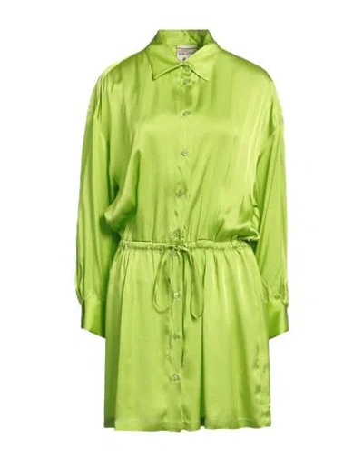 Semicouture Woman Mini Dress Lime Green Size 10 Acetate, Silk