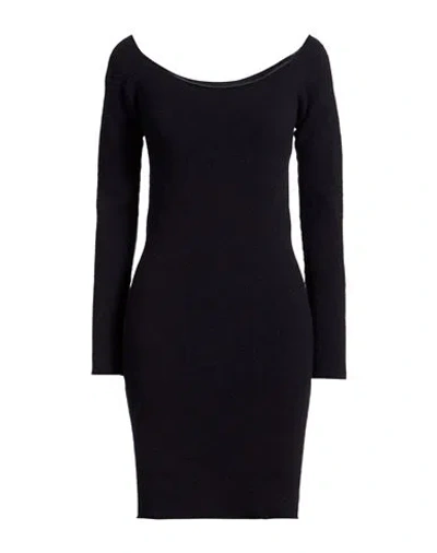 Semicouture Woman Mini Dress Midnight Blue Size M Virgin Wool, Polyamide, Cashmere, Elastane In Black