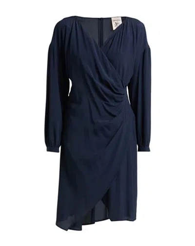 Semicouture Woman Mini Dress Navy Size 2 Acetate, Silk