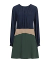 Semicouture Woman Mini Dress Navy Size 8 Acetate, Silk In Navy