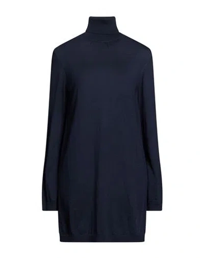 Semicouture Woman Mini Dress Navy Size M Virgin Wool In Blue