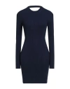 Semicouture Woman Mini Dress Navy Size M Viscose, Polyester In Blue
