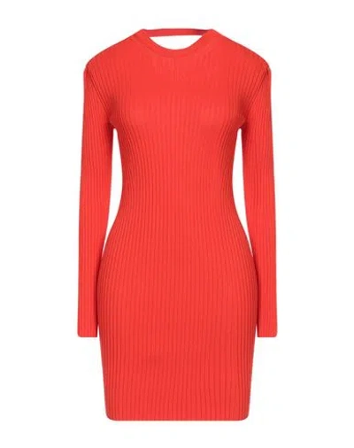 Semicouture Woman Mini Dress Orange Size M Viscose, Polyester