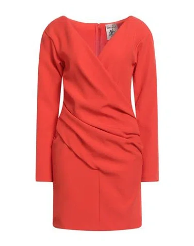 Semicouture Woman Mini Dress Red Size 6 Polyester, Elastane
