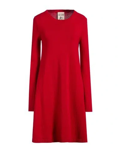 Semicouture Woman Mini Dress Red Size M Virgin Wool, Cashmere