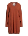 Semicouture Woman Mini Dress Rust Size M Cashmere, Polyamide In Red
