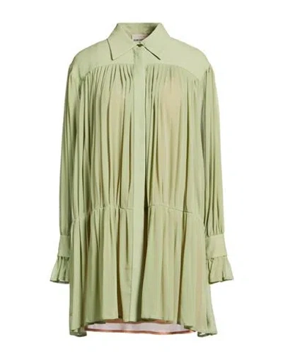 Semicouture Woman Mini Dress Sage Green Size 6 Acetate, Silk