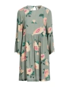 Semicouture Woman Short Dress Sage Green Size 8 Viscose In Sage Green