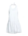 Semicouture Woman Mini Dress White Size 6 Cotton, Polyamide, Elastane, Polyurethane, Viscose