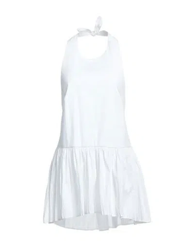 Semicouture Woman Mini Dress White Size 6 Cotton, Polyamide, Elastane, Polyurethane, Viscose
