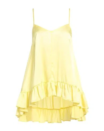 Semicouture Woman Top Yellow Size 4 Acetate, Silk