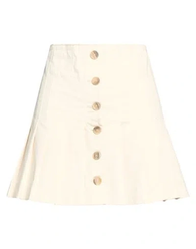 Semicouture Woman Mini Skirt Cream Size 2 Cotton, Elastane In White