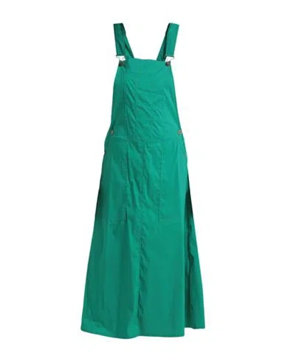 Semicouture Woman Overalls Green Size 8 Cotton, Polyamide, Elastane