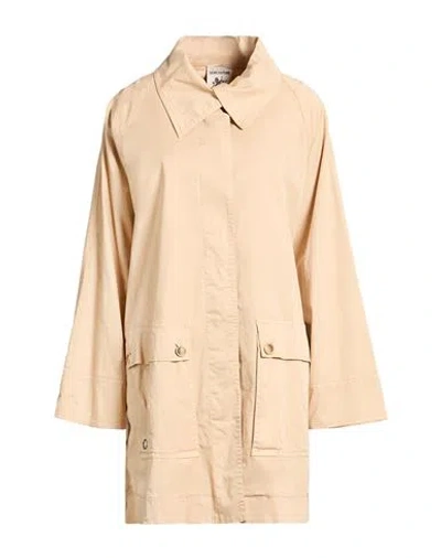 Semicouture Woman Overcoat & Trench Coat Beige Size L Cotton, Elastane In Neutral