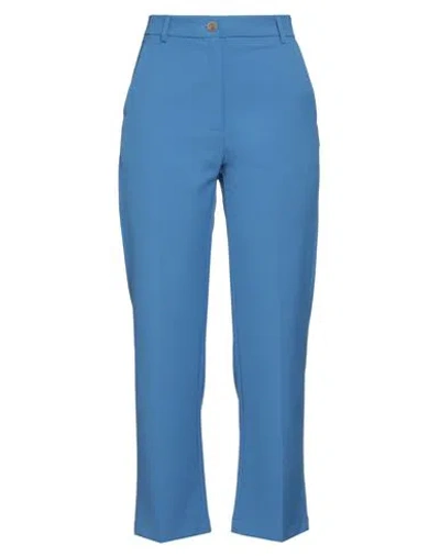 Semicouture Woman Pants Azure Size 4 Polyester, Viscose, Elastane In Blue