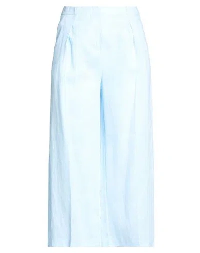 Semicouture Woman Pants Azure Size 6 Linen In Blue