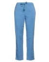 Semicouture Woman Pants Azure Size 8 Cotton, Elastane In Blue