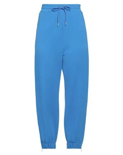 Semicouture Woman Pants Azure Size L Cotton In Blue