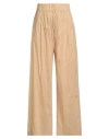 Semicouture Woman Pants Beige Size 2 Cotton, Polyamide, Elastane In Gold