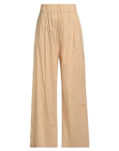 Semicouture Woman Pants Beige Size 2 Cotton, Polyamide, Elastane In Gold