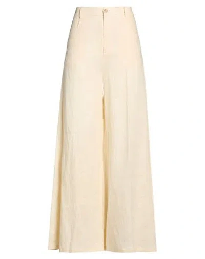 Semicouture Woman Pants Beige Size 4 Linen