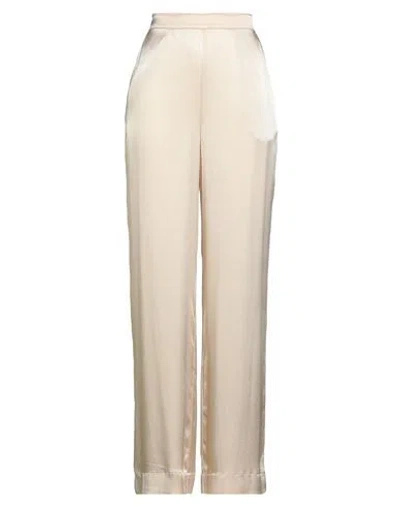 Semicouture Woman Pants Beige Size 6 Acetate, Silk In White
