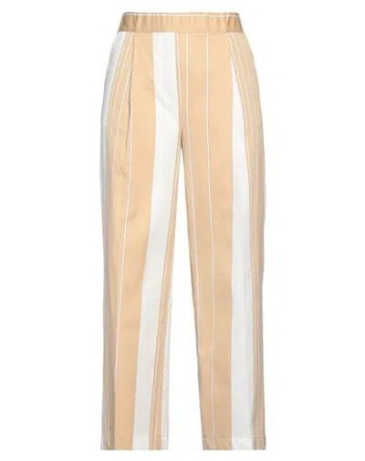 Semicouture Woman Pants Beige Size 6 Cotton, Polyamide
