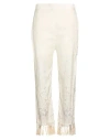 Semicouture Floral-embroidered Straight Trousers In Beige