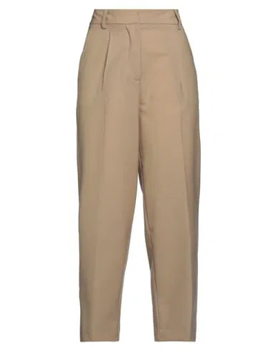 Semicouture Woman Pants Beige Size 8 Polyester, Virgin Wool, Elastane