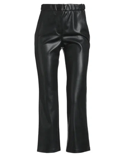 Semicouture Woman Pants Black Size 10 Polyurethane, Polyester