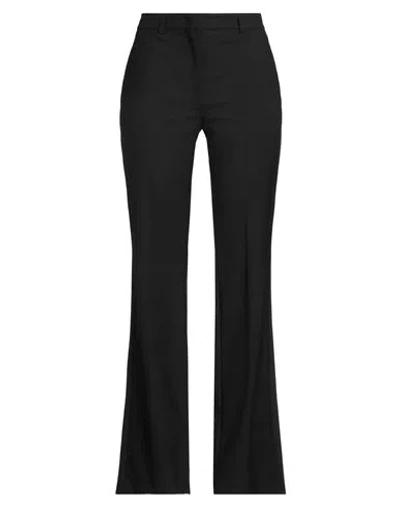 SEMICOUTURE SEMICOUTURE WOMAN PANTS BLACK SIZE 2 POLYESTER, VIRGIN WOOL, ELASTANE