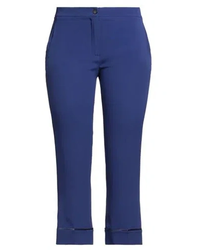 Semicouture Woman Pants Blue Size 10 Acetate, Silk