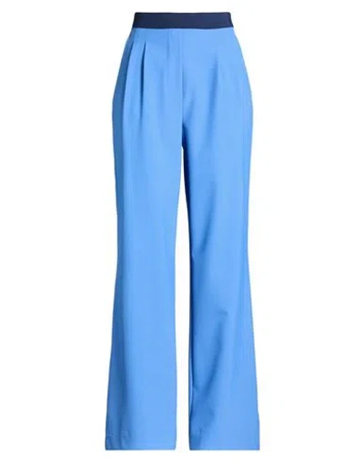 Semicouture Woman Pants Blue Size 4 Polyester, Viscose, Elastane