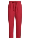 Semicouture Woman Pants Brick Size 10 Polyester, Virgin Wool, Elastane In Red