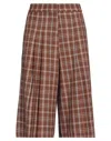 Semicouture Cropped Pants In Brown