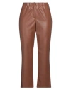 Semicouture Woman Pants Brown Size 8 Polyurethane, Polyester