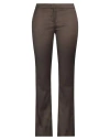 Semicouture Woman Pants Brown Size 8 Virgin Wool, Polyester, Viscose, Elastane In Brown