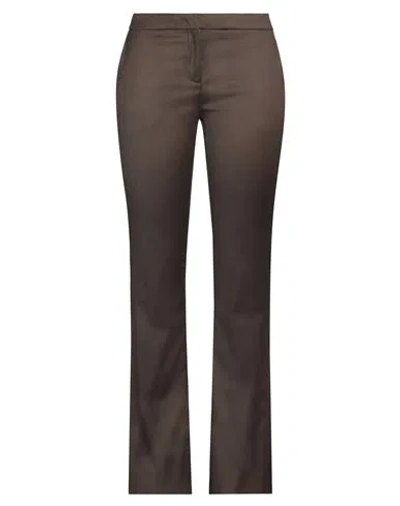 Semicouture Woman Pants Brown Size 8 Virgin Wool, Polyester, Viscose, Elastane
