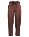Semicouture Woman Pants Brown Size 4 Polyester, Virgin Wool, Elastane In Brown