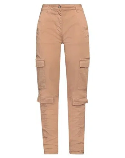 Semicouture Woman Pants Camel Size 10 Cotton, Elastane In Neutral