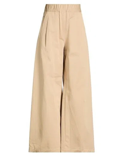 Semicouture Woman Pants Camel Size 8 Cotton In Brown