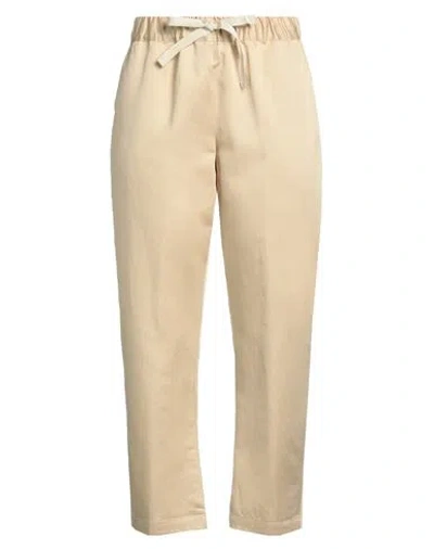 Semicouture Woman Pants Camel Size 8 Cotton, Linen In Beige