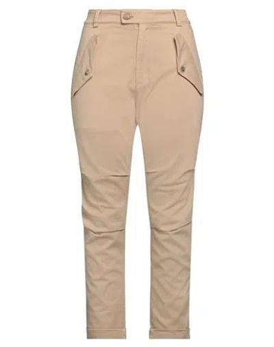 Semicouture Woman Pants Camel Size 8 Cotton, Lyocell, Elastane In Beige
