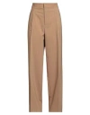 Semicouture Woman Pants Camel Size 8 Polyester, Virgin Wool, Elastane In Brown