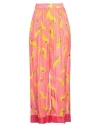 Semicouture Woman Pants Coral Size 10 Polyester, Metallic Fiber In Red