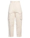 Semicouture Woman Pants Cream Size 10 Cotton, Elastane In White