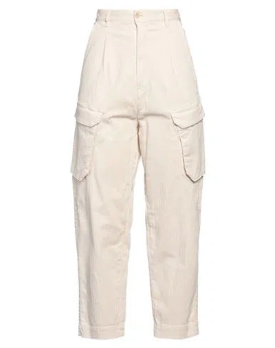 Semicouture Woman Pants Cream Size 10 Cotton, Elastane In White