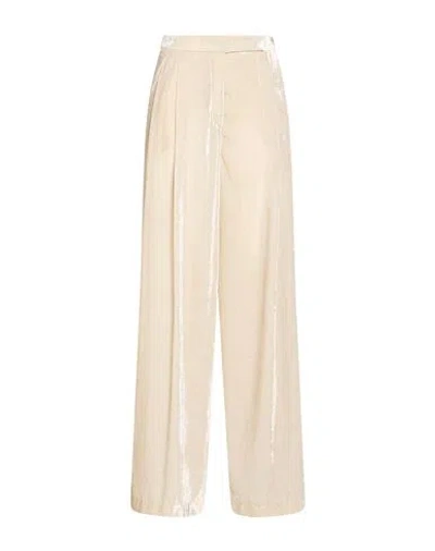 Semicouture Woman Pants Cream Size 2 Viscose, Polyamide In Multi