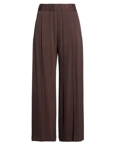 Semicouture Woman Pants Dark Brown Size 4 Viscose, Virgin Wool